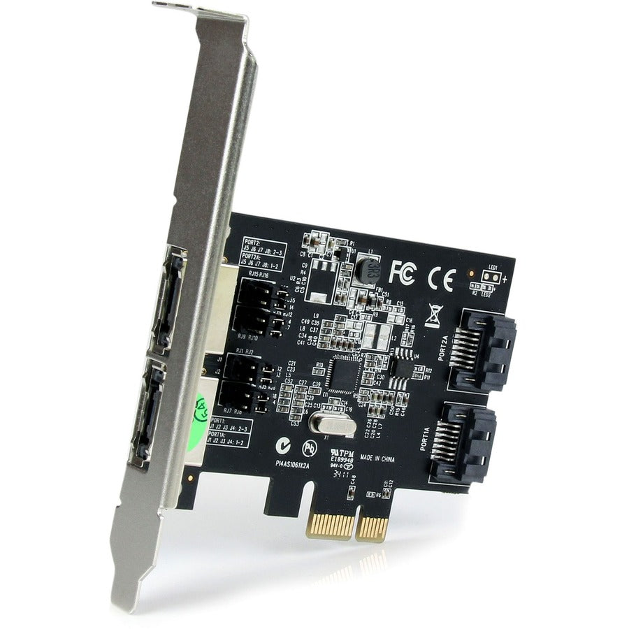 StarTech.com 2 Port PCI Express SATA 6 Gbps eSATA Controller Card - Dual Port PCIe SATA III Card - 2 Int/2 Ext StarTech.com 2 Port PCI Express SATA 6 Gbps eSATA Controller Card - Dual Port PCIe SATA III Card - 2 Int/2 Ext
